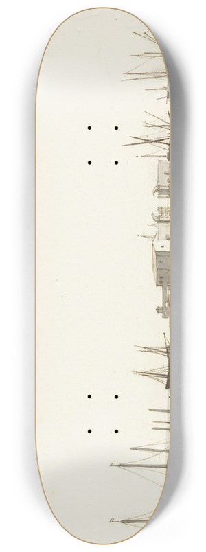 Abraham-Louis-Rodolphe Ducros - Haven van Barletta met schepen 8.25 inch art skate deck Abraham-Louis-Rodolphe Ducros - Haven van Barletta met schepen 8.25 inch art skate deck