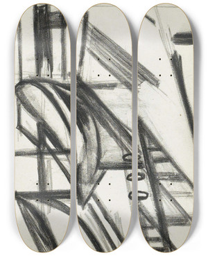 Triptych art skateboard deck of Reijer Stolk Zeilboot Op Een Werfhelling by Reijer Stolk (1896-1945)