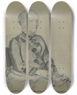 Triptych art skateboard deck of Otto Scholderer Bildnis Amalie Scholderer Der Schwgerin Des Knstlers by Otto Scholderer (1834-1902)