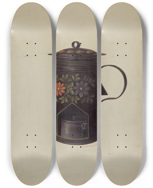 Triptych art skateboard deck of Max Soltmann Lamp And Water Heater by Max Soltmann