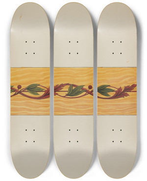 Triptych art skateboard deck of Wellington Blewett Decorative Panels_2 by Wellington Blewett (20-)