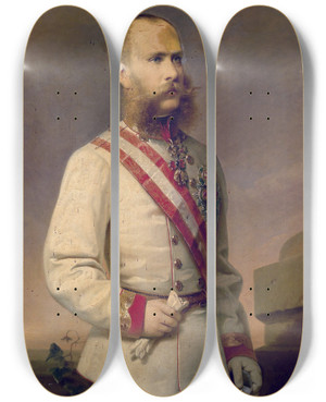 Triptych art skateboard deck of Franz Russ The Younger Franz Joseph I by Franz Russ The Younger (1844-1906)