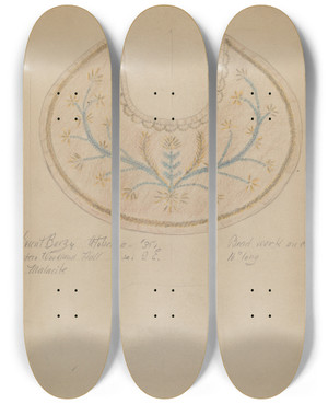 Triptych art skateboard deck of Vincent Burzy Beadwork by Vincent Burzy