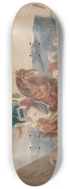 Eugne Delacroix - Three Arab Horsemen at an Encampment 8.25 inch art skate deck