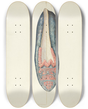 Triptych art skateboard deck of William Kieckhofel Evening Slipper_1 by William Kieckhofel (20-)