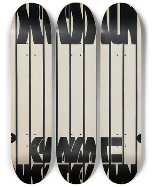 Triptych art skateboard deck of Ernst Eck Plakat Fr Die Xl Ausstellung Der Wiener Secession by Ernst Eck (1879-1941)