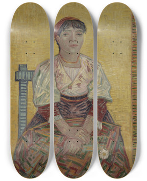 Triptych art skateboard deck of Vincent Van Gogh The Italian Woman by Vincent van Gogh (1853-1890)