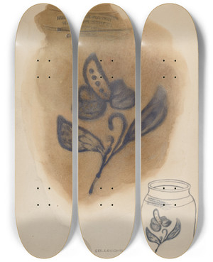 Triptych art skateboard deck of George Loughridge Jar_8 by George Loughridge (20-)