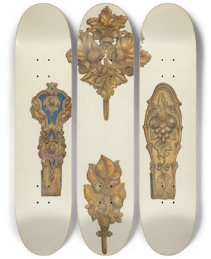 Triptych art skateboard deck of Harry Jennings Tieback_1 by Harry Jennings