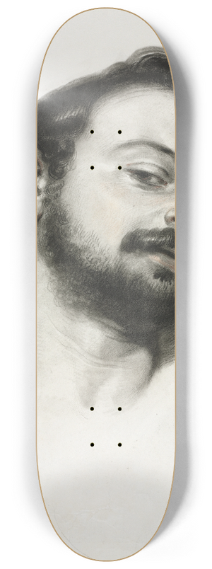Eugne Devria - Head of a Man 8.25 inch art skate deck