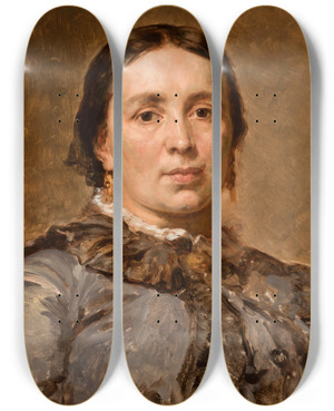 Triptych art skateboard deck of Jan Matejko Portrait Of Maria Ne Matejko Goiichowska 18361917 by Jan Matejko (1838-1893)
