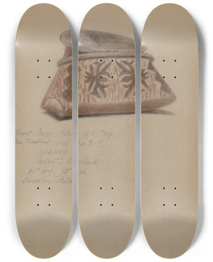 Triptych art skateboard deck of Vincent Burzy Basket_1 by Vincent Burzy