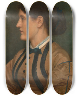 Triptych art skateboard deck of Edward John Poynter Eliza Eastlake by Edward John Poynter (1836-1919)