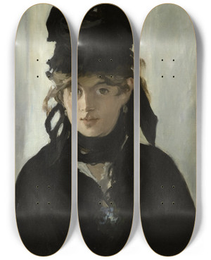 Triptych art skateboard deck of Douard Manet Berthe Morisot With A Bouquet Of Violets by douard Manet (1832-1883)