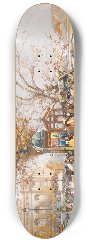 Eugne Galien-Laloue - La Place Du Chtelet  Paris 8.25 inch art skate deck