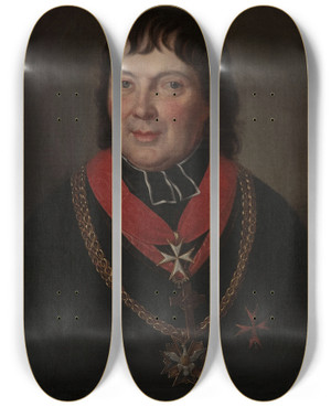 Triptych art skateboard deck of Jzef Pitschmann Portrait Of Alojzy Osiski 17701842 Mitred Prelate Of Olyka by Jozef Pitschmann (1758-1834)