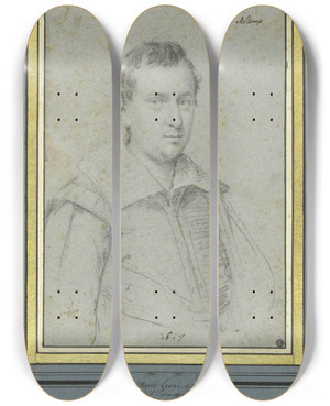 Triptych art skateboard deck of Ottavio Leoni Portrt Eines Herren Von Ems by Ottavio Leoni (1578-1630)