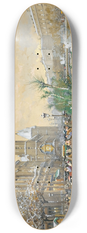 Eugne Galien-Laloue - Le Quai Aux Fleurs Et La Conciergerie 8.25 inch art skate deck