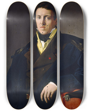 Triptych art skateboard deck of Jean Auguste Dominique Ingres Marcotte Dargenteuil by Jean Auguste Dominique Ingres (1780-1867)