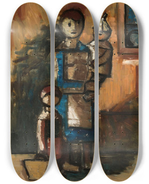 Triptych art skateboard deck of Wacaw Wsowicz Matka Z Dziemi by Waclaw Wasowicz (1891-1942)
