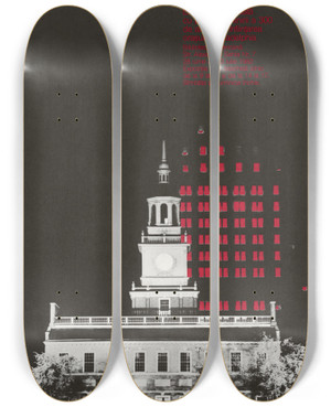 Triptych art skateboard deck of Us Information Agency Fotografi Din Philadelphia by U S Information Agency (1953-1999)