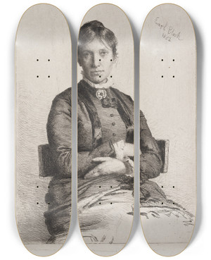Triptych art skateboard deck of Carl Bloch Portrait Of Alma Bloch Ne Trepka by Carl Bloch (1834-1890) Triptych art skateboard deck of Carl Bloch Portrait Of Alma Bloch Ne Trepka by Carl Bloch (1834-1890)