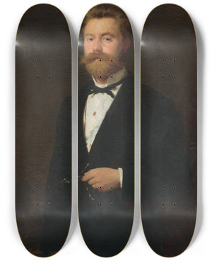 Triptych art skateboard deck of Gyula Benczr Portrait Of Gejza Bencr by Gyula Benczur (1844-1920) Triptych art skateboard deck of Gyula Benczr Portrait Of Gejza Bencr by Gyula Benczur (1844-1920)