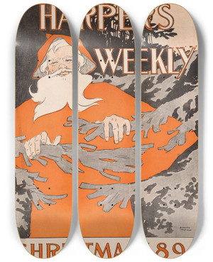 Triptych art skateboard deck of Edward Penfield Harpers Weekly Christmas 1894 by Edward Penfield (1866-1925) Triptych art skateboard deck of Edward Penfield Harpers Weekly Christmas 1894 by Edward Penfield (1866-1925)