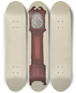 Triptych art skateboard deck of Cornelius Frazier Grandfathers Clock by Cornelius Frazier