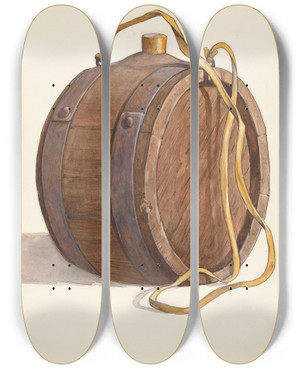 Triptych art skateboard deck of Dana Bartlett Water Barrel Or Runlet by Dana Bartlett