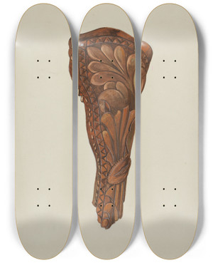Triptych art skateboard deck of Dana Bartlett Gun Holster by Dana Bartlett