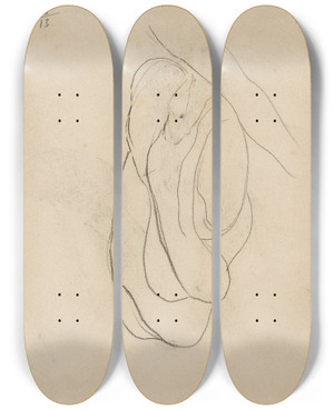 Triptych art skateboard deck of Theo Van Hoytema Slang by Theo Van Hoytema (1863-1917)