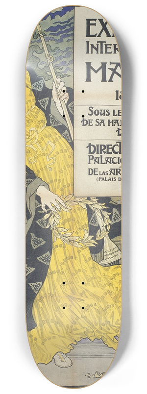Eugne Grasset - Exposition Internationale de Madrid 8.25 inch art skate deck