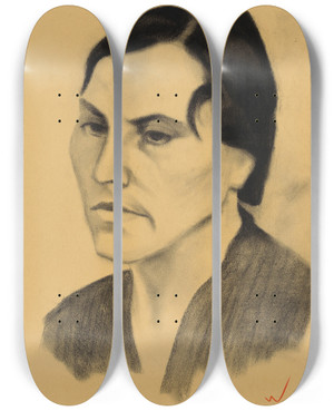 Triptych art skateboard deck of Karl Wiener Weibliches Portrt Ix by Karl Wiener (1901-1949) Triptych art skateboard deck of Karl Wiener Weibliches Portrt Ix by Karl Wiener (1901-1949)