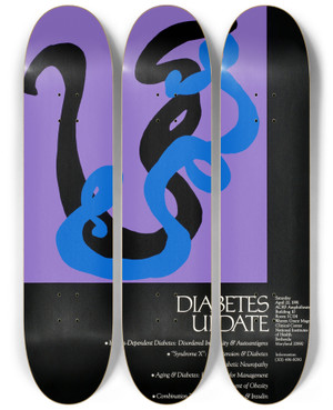 Triptych art skateboard deck of National Institutes Of Health Diabetes Update by National Institutes Of Health (1887)