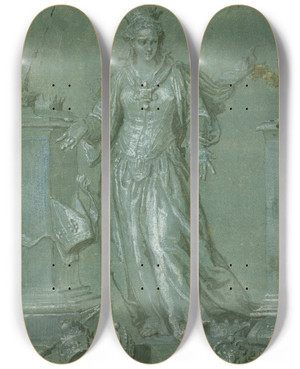 Triptych art skateboard deck of Paolo Veronese Allegory Of Benifico by Paolo Veronese (1528-1588)