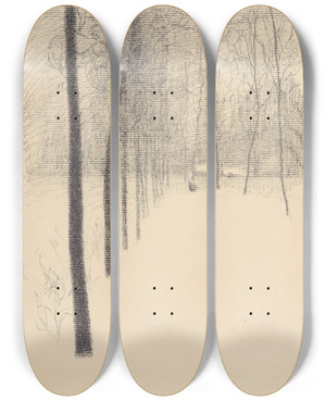 Triptych art skateboard deck of Lon Spilliaert De Dreef by Leon Spilliaert (1881-1946)