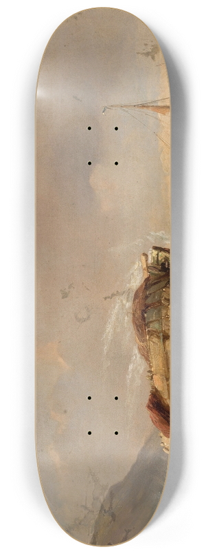 Eugne Isabey - Fishing boat at the seaside 8.25 inch art skate deck Eugne Isabey - Fishing boat at the seaside 8.25 inch art skate deck