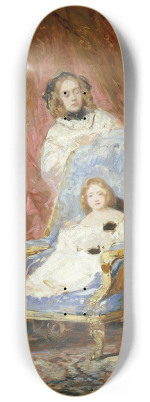 Eugne Isabey - Portrait de Madame Isabey et de sa fille 8.25 inch art skate deck Eugne Isabey - Portrait de Madame Isabey et de sa fille 8.25 inch art skate deck