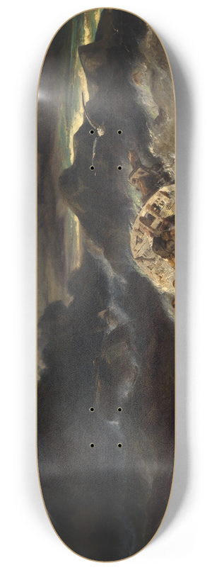 Eugne Isabey - Schiffbruch an einer felsigen Kste 8.25 inch art skate deck