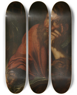 Triptych art skateboard deck of Joachim Wtewael The Evangelist Saint Mark by Joachim Wtewael (1566-1638) Triptych art skateboard deck of Joachim Wtewael The Evangelist Saint Mark by Joachim Wtewael (1566-1638)