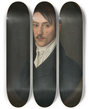 Triptych art skateboard deck of Jozef Czauczik Portrait Of N Zgolay by Jozef Czauczik (1781-1857)