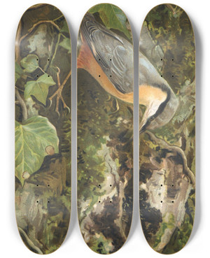 Triptych art skateboard deck of Lopaul Robert Sitelle by Leo Paul Robert (1851-1923)