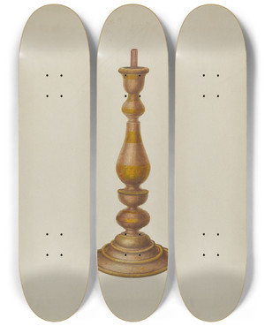 Triptych art skateboard deck of Cornelius Christoffels Candlestick_2 by Cornelius Christoffels (1879-1960)