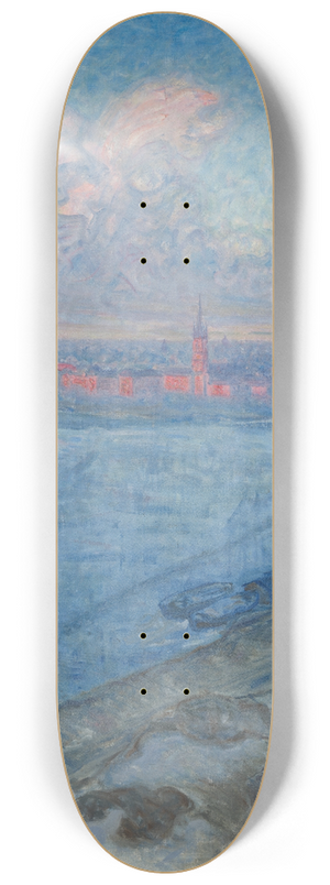 Eugne Jansson - The City at Sunset 8.25 inch art skate deck