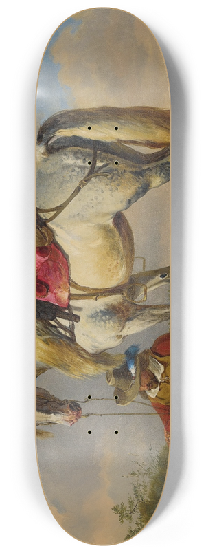 Eugne Joseph Verboeckhoven - A Cavalier At Rest 8.25 inch art skate deck