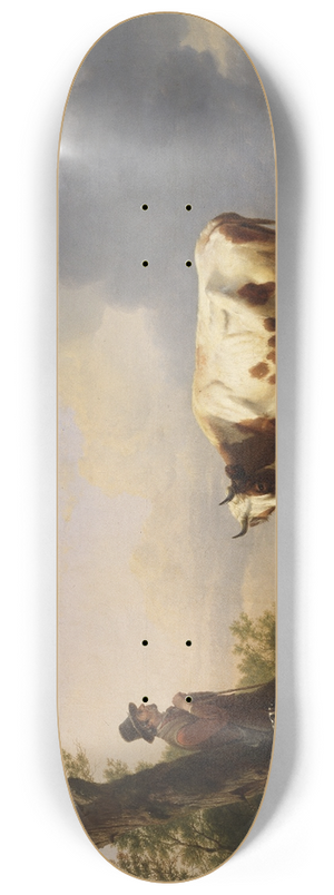 Eugne Joseph Verboeckhoven - Landscape with animals 8.25 inch art skate deck