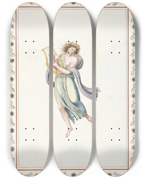 Triptych art skateboard deck of Pierrejean Mariette Partially Nude Woman Playing Harp by Pierre-Jean Mariette (1694-1774) Triptych art skateboard deck of Pierrejean Mariette Partially Nude Woman Playing Harp by Pierre-Jean Mariette (1694-1774)