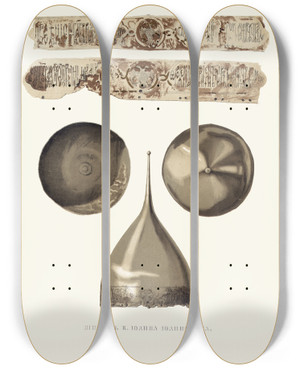 Triptych art skateboard deck of Fedor Grigoryevich Solntsev Shishak K Ioanna Ioannovicha Syna Ioanna Iv by Fedor Grigoryevich Solntsev (1801-1892)