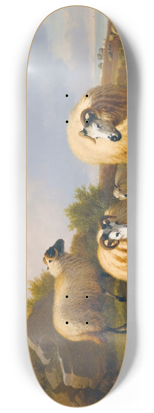 Eugne Joseph Verboeckhoven - Sheep In A Scottish Landscape 8.25 inch art skate deck
